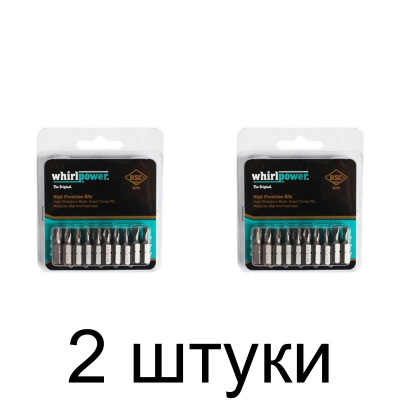 Набор бит WHIRLPOWER PH/PZ/SL 25мм 10шт/уп. -2шт