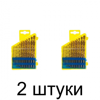 Набор сверл по металлу STHOR 22300 HSS-TiN 1,5-6,5мм 13шт. - 2 шт