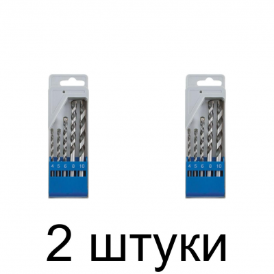Набор сверл по бетону FIT победитовых 4-10мм 5шт. - 2 шт