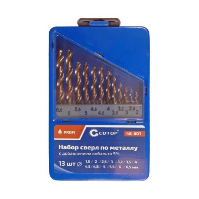 Набор сверл по нерж. CUTOP HSS-Co 48-601 13шт/уп.