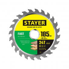 Диск пильный STAYER Fast 185мм 24зуб.