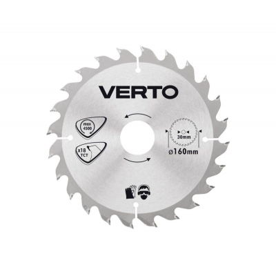 Диск пильный VERTO 160х30мм 18зуб. 61H116