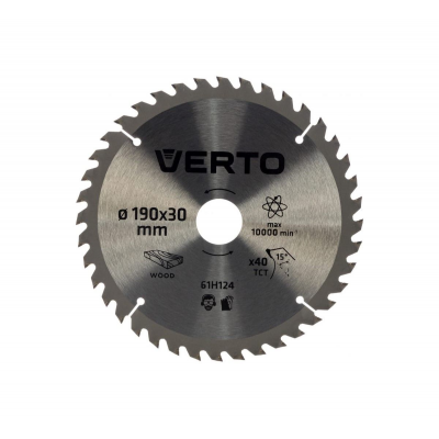 Диск пильный VERTO 190х30мм 40зуб. 61H124