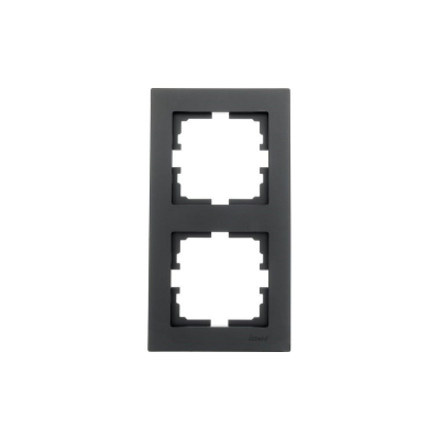 Рамка вертикальная Lezard VESNA 2мест. черный