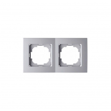 Рамка TOURAN/THOR 24130092 2мест. серебро
