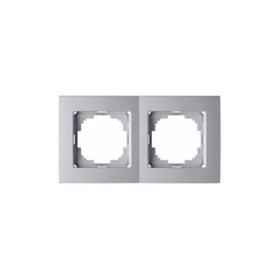 Рамка TOURAN/THOR 24130092 2мест. серебро