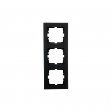 Рамка вертикальная Lezard VESNA 3мест. черный