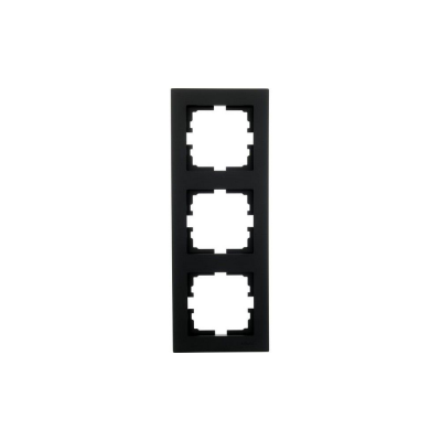 Рамка вертикальная Lezard VESNA 3мест. черный