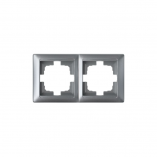 Рамка Bylectrica СТИЛЬ 215 на 2 места, серебро