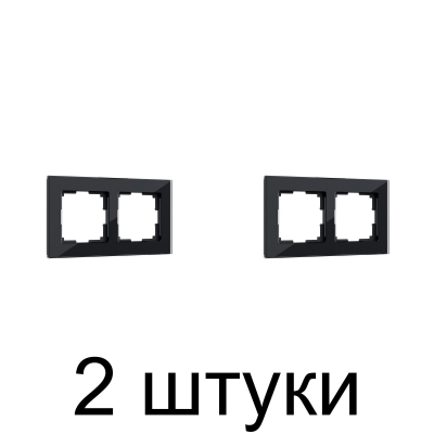 Рамка WERKEL Favorit 2мест. черный -2шт