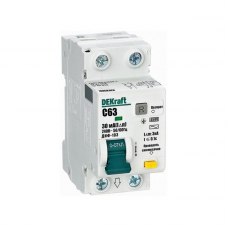 Дифавтомат DEKraft ДИФ-103 1П+Н 63А/30мА