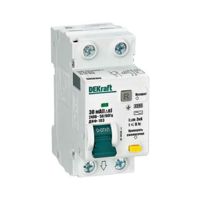 Дифавтомат DEKraft ДИФ-103 1П+Н 10А/30мА