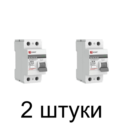 Устройство защ.отключения EKF Proxima 2П 25А/30мА эл.-мех. -2шт