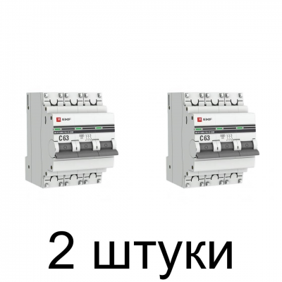 Выключатель автоматический EKF Proxima 3П 63А -2шт