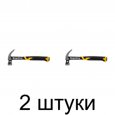 Молоток-гвоздодер DENZEL 0,45кг магнит, 2К-ручка -2шт
