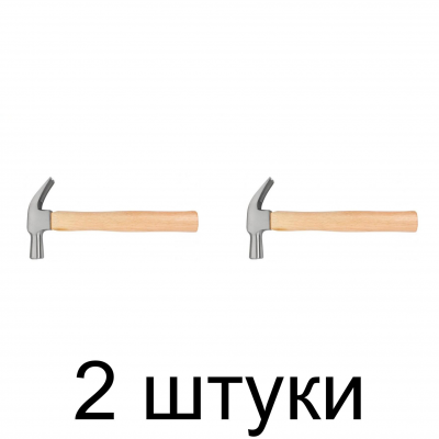 Молоток-гвоздодер BAUWELT дерев.ручка 0,5кг -2шт