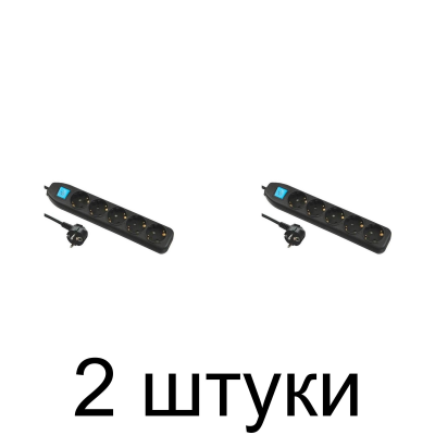 Удлинитель ELECTRALINE 5роз. 3м с/з выкл. черный 3х1 62044 -2шт
