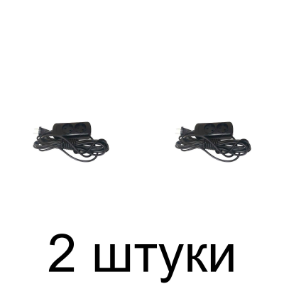 Удлинитель ТИФЛОС У6-2-2,0 2роз. 2м черный -2шт