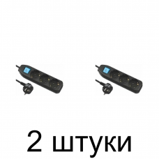 Удлинитель ELECTRALINE 3роз. 5м с/з выкл. черный 3х1 62263 -2шт