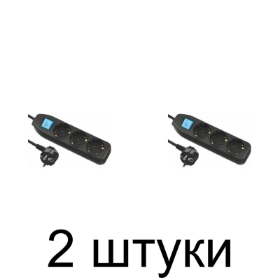 Удлинитель ELECTRALINE 3роз. 5м с/з выкл. черный 3х1 62263 -2шт