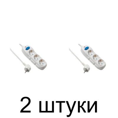 Удлинитель ELECTRALINE 3роз. 3м с/з выкл. 3х1 62050 -2шт