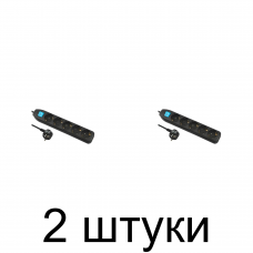 Удлинитель ELECTRALINE 5роз. 5м с/з выкл. черный 3х1 62269 -2шт