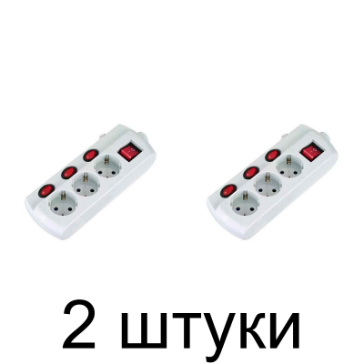 Удлинитель ELECTRALINE 62500 3роз. 1,5м с/з выкл. 3х1 -2шт