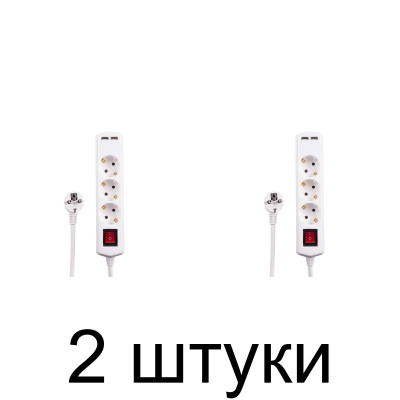 Удлинитель ETP 77008 3роз. 2USB 5м с/з выкл. 3х1,5 -2шт