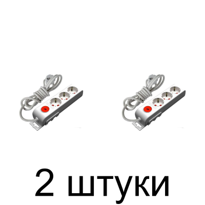 Удлинитель MUTLUSAN 3роз. с/з 2м. выкл. -2шт