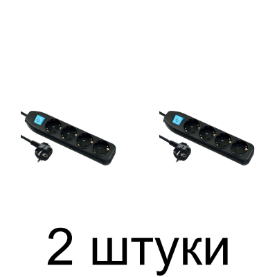 Удлинитель ELECTRALINE 4роз. 3м с/з выкл. черный 3х1 62041 -2шт