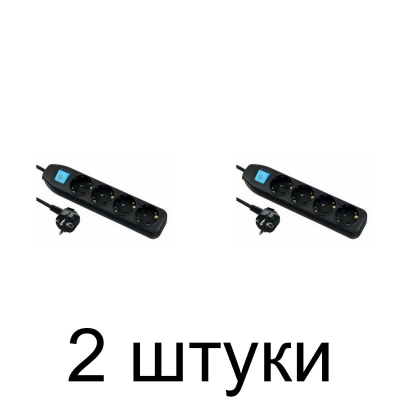 Удлинитель ELECTRALINE 4роз. 5м с/з выкл. черный 3х1 62266 -2шт