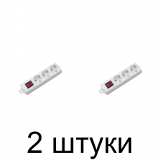 Удлинитель TRUENERGY Office 15102 3роз. 3м с/з выкл. 3х1 -2шт