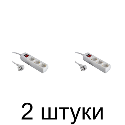 Удлинитель TRUENERGY Office 15101 3роз. 1,5м с/з выкл. 3х1 -2шт