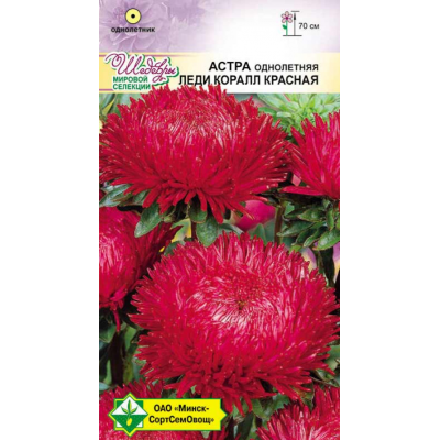 Семена Астра Леди Коралл Красная 0.1г