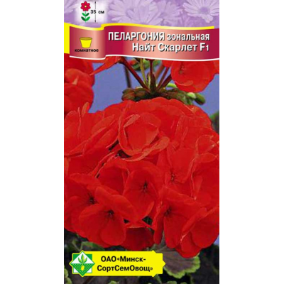 Семена пеларгонии зональной Найт Скарлет F1 4шт