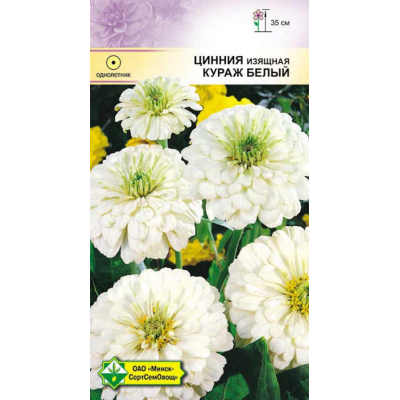 Семена циннии изящной Кураж белый 0.3г