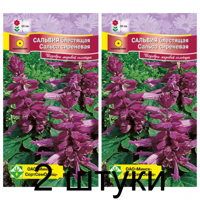 Семена. Сальвия блестящая Сальса сиреневая 10шт -2шт