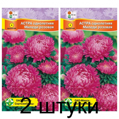 Семена. Астра Миледи Розовая 0.15г -2шт