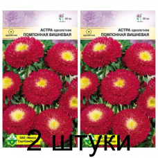 Семена. Астра Помпонная Вишневая 0.3г -2шт