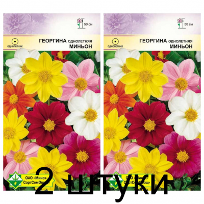 Семена. Георгина однолет Миньон см 0.3г -2шт