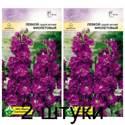Семена. Левкой седой Фиолетовый 0.15г -2шт