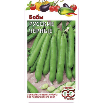 Семена Бобы Русские черные 10 шт, РФ