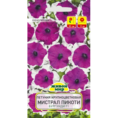 Семена Петуния крупноцветковая Мистрал Пикоти Бургунди F1 (Cerny seed) 10 шт, РБ