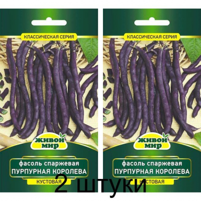 Фасоль спаржевая кустовая Пурпурная королева, 10г (N.L.Chrestensen, Германия) -2шт