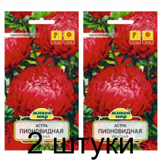 Семена Астра Пионовидная красная (W. Legutko) 0,3 г, РБ -2шт
