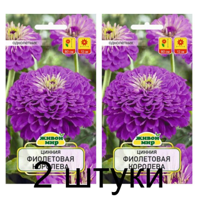 Семена Цинния Фиолетовая королева (W. Legutko) 1 г, РБ -2шт