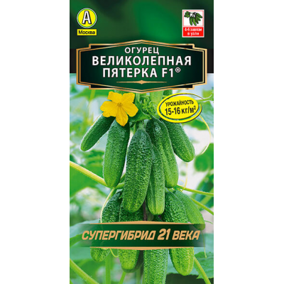 Огурец ультроскороспелый Великолепная пятерка F1, 10 семян (Супергибрид 21 века - Аэлита)