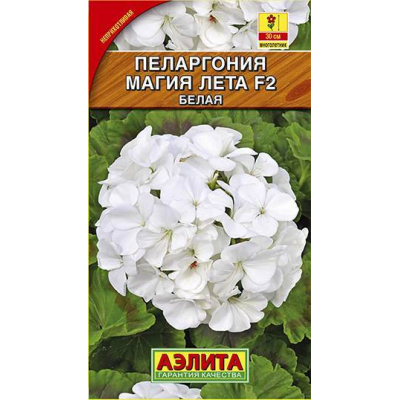 Пеларгония зональная Магия лета белая F2 (Семена Аэлита)