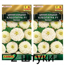 Цинния Клеопатра F1, белая (Семена Аэлита) - 2 штуки
