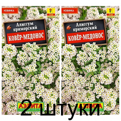 Алиссум приморский Ковер-медонос (Семена Аэлита) - 2 штуки
